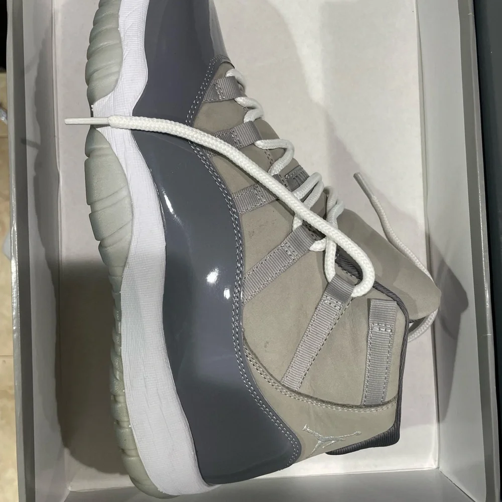 Jordan 11s Cool Gray and White Sneakers - Picture 4 of 8